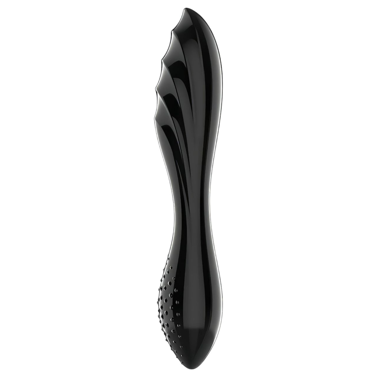 Satisfyer Dazzling Crystal 1 - kétvégű üveg dildó (fekete)