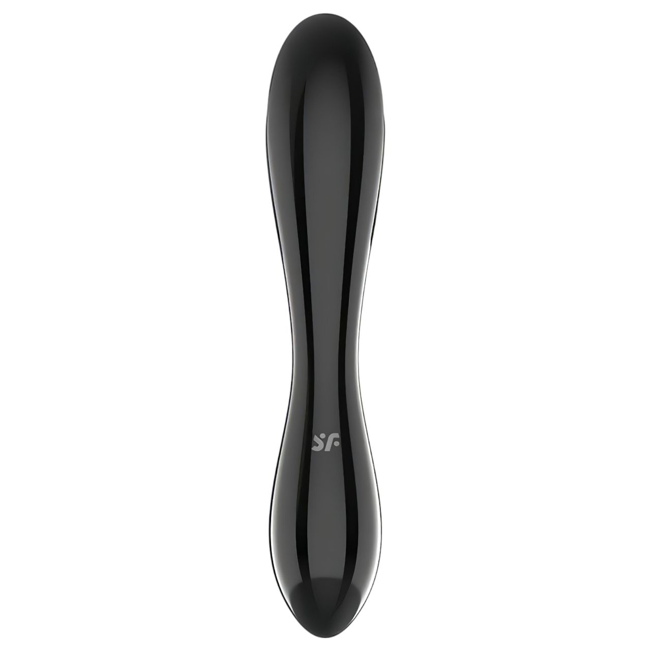 Satisfyer Dazzling Crystal 1 - kétvégű üveg dildó (fekete)