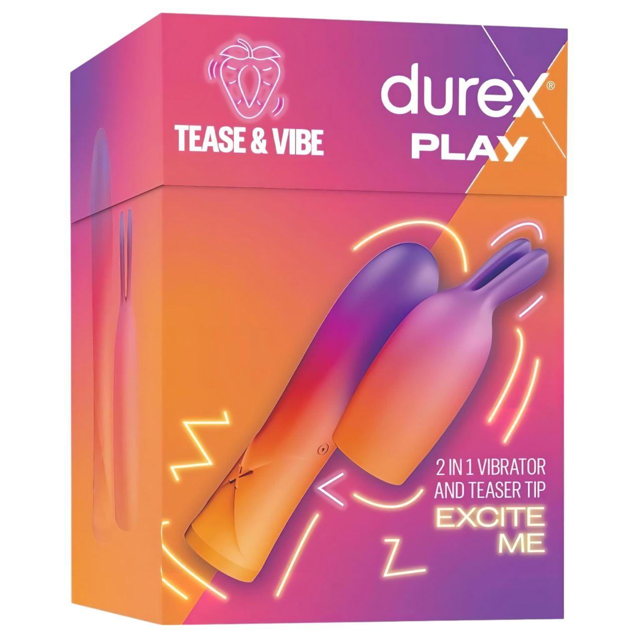 Durex Tease & Vibe - rúdvibrátor nyuszis csiklóizgatóval (pink) Durex Tease & Vibe - rúdvibrátor nyuszis csiklóizgatóval (pink)