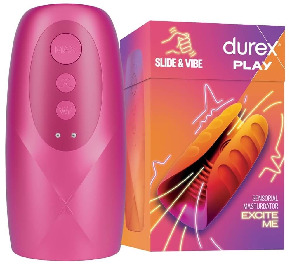 Durex Slide & Vibe - akkus, vízálló makkvibrátor (pink)