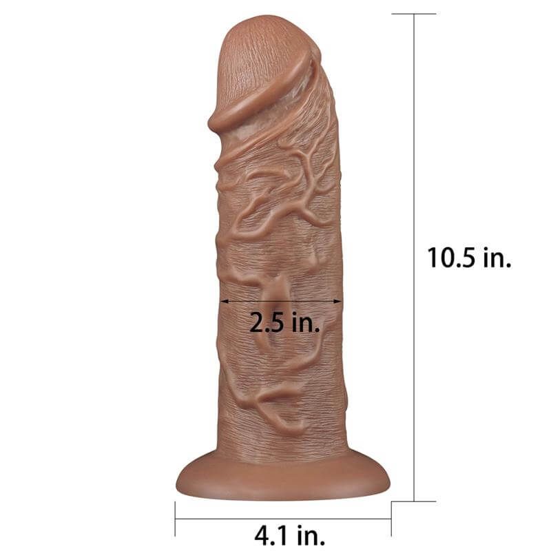 Lovetoy Chubby - tapadótalpas élethű dildó - 25cm (natúr)