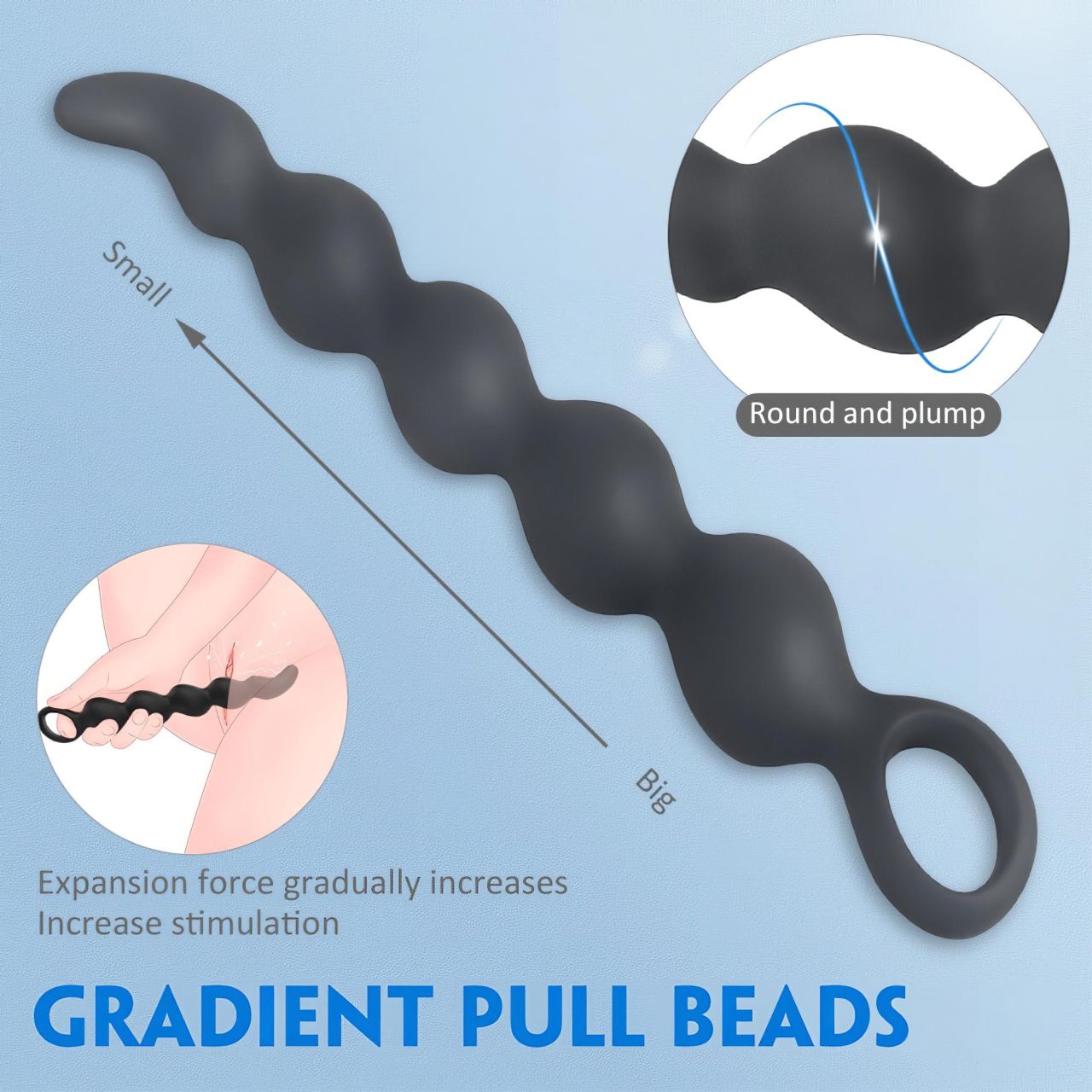 Sex HD Steven - gyöngyös anál dildó (fekete) Sex HD Steven - gyöngyös anál dildó (fekete)