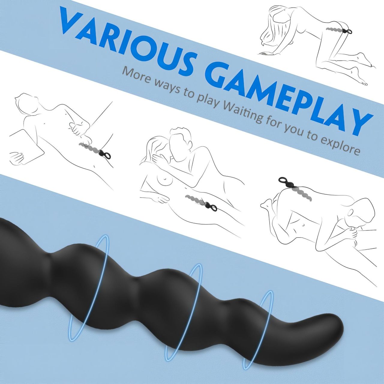 Sex HD Steven - gyöngyös anál dildó (fekete) Sex HD Steven - gyöngyös anál dildó (fekete)