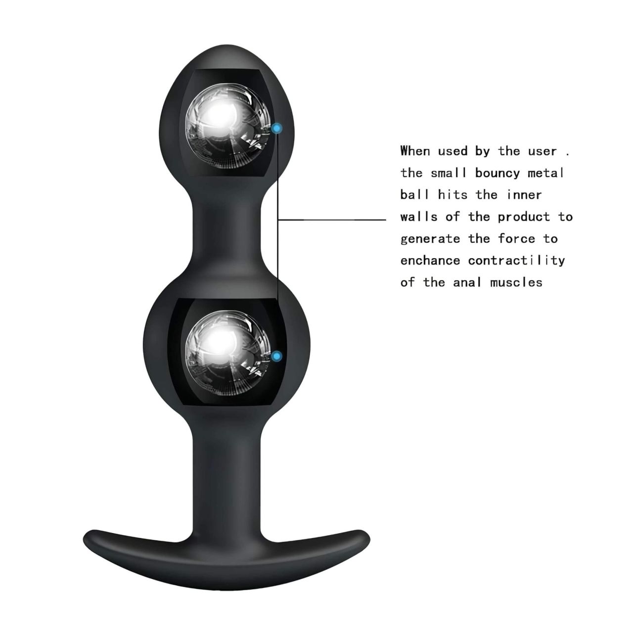 Pretty Love - belső golyós anál dildó (fekete) Pretty Love - belső golyós anál dildó (fekete)