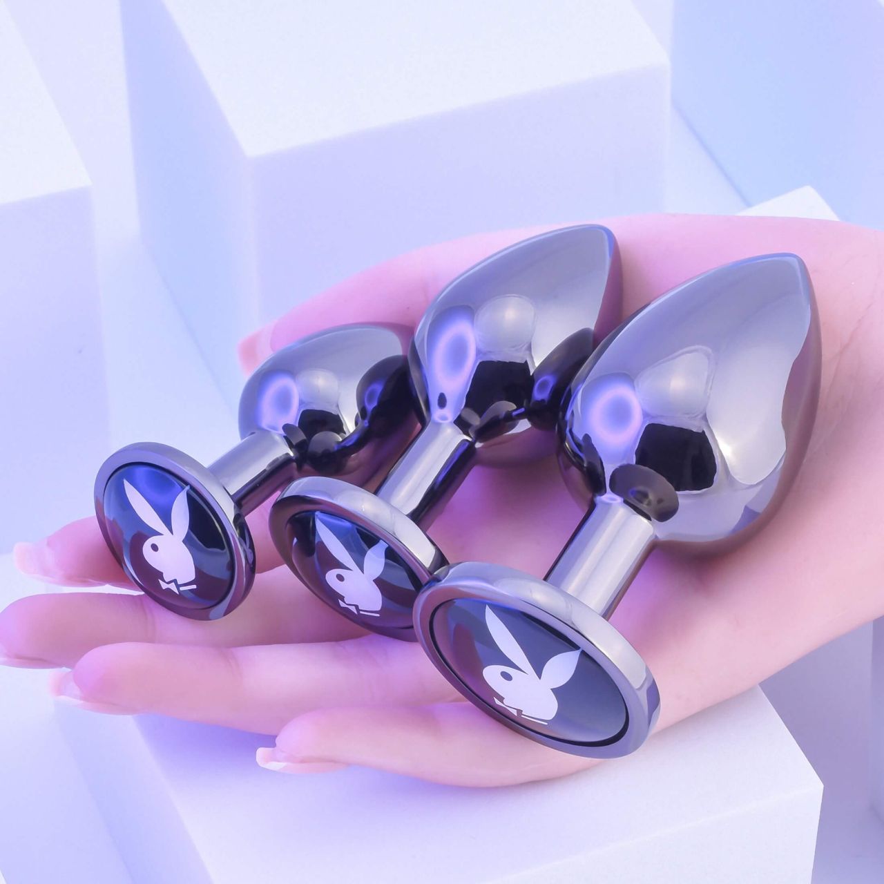 Playboy - anál plug szett - 3 részes (ezüst) Playboy - anál plug szett - 3 részes (ezüst)