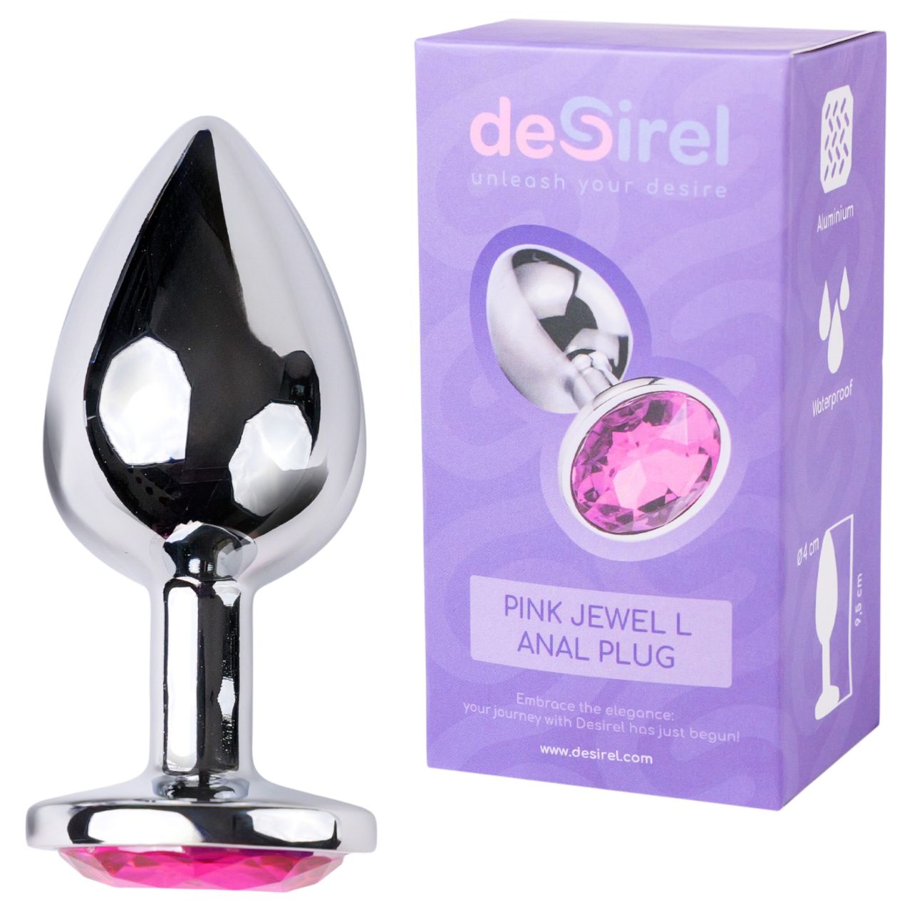 Desirel Pink Jewel L - anál plug (ezüst-pink) Desirel Pink Jewel L - anál plug (ezüst-pink)