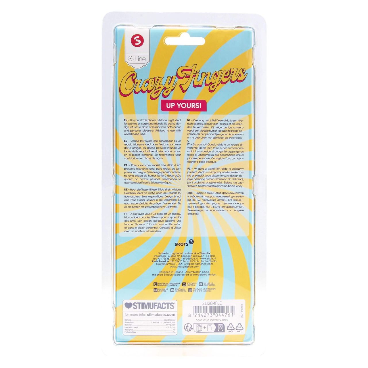 S-Line - középső ujj dildó (natúr)