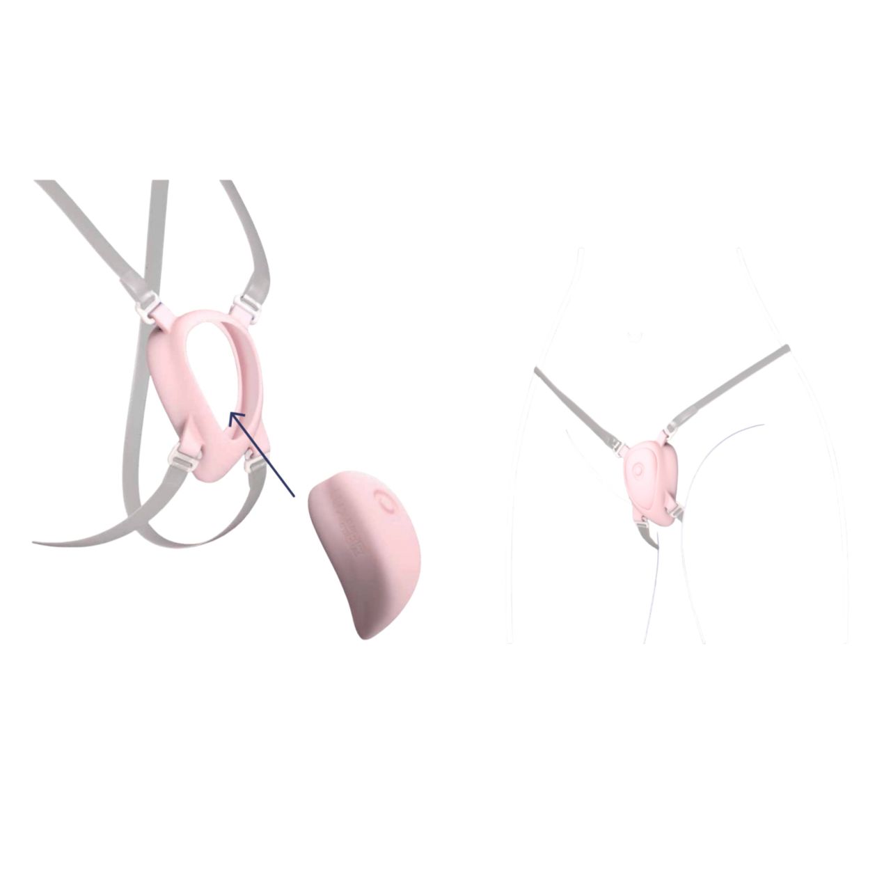 Luxus - felcsatolható hám csiklóvibrátorhoz (fehér) Luxus - felcsatolható hám csiklóvibrátorhoz (fehér)