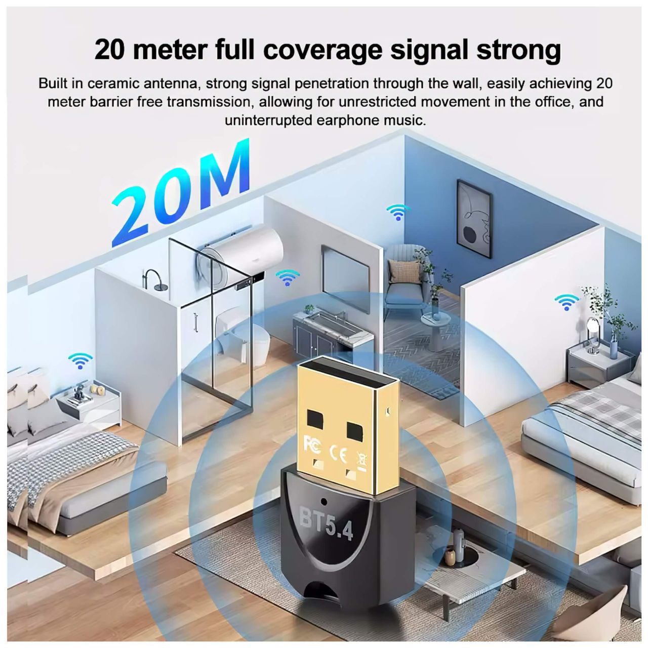 Bluetooth 5.4 USB adapter 7 eszközig