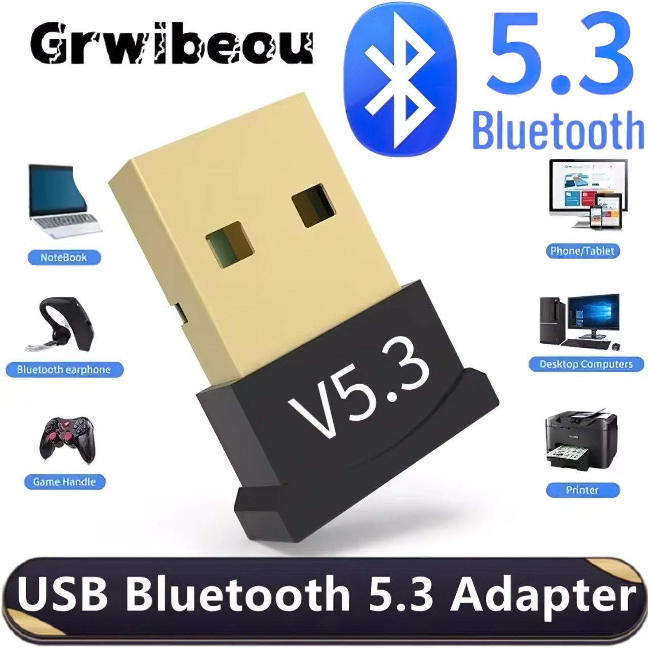 Bluetooth 5.3 USB adapter 6 eszközig Bluetooth 5.3 USB adapter 6 eszközig