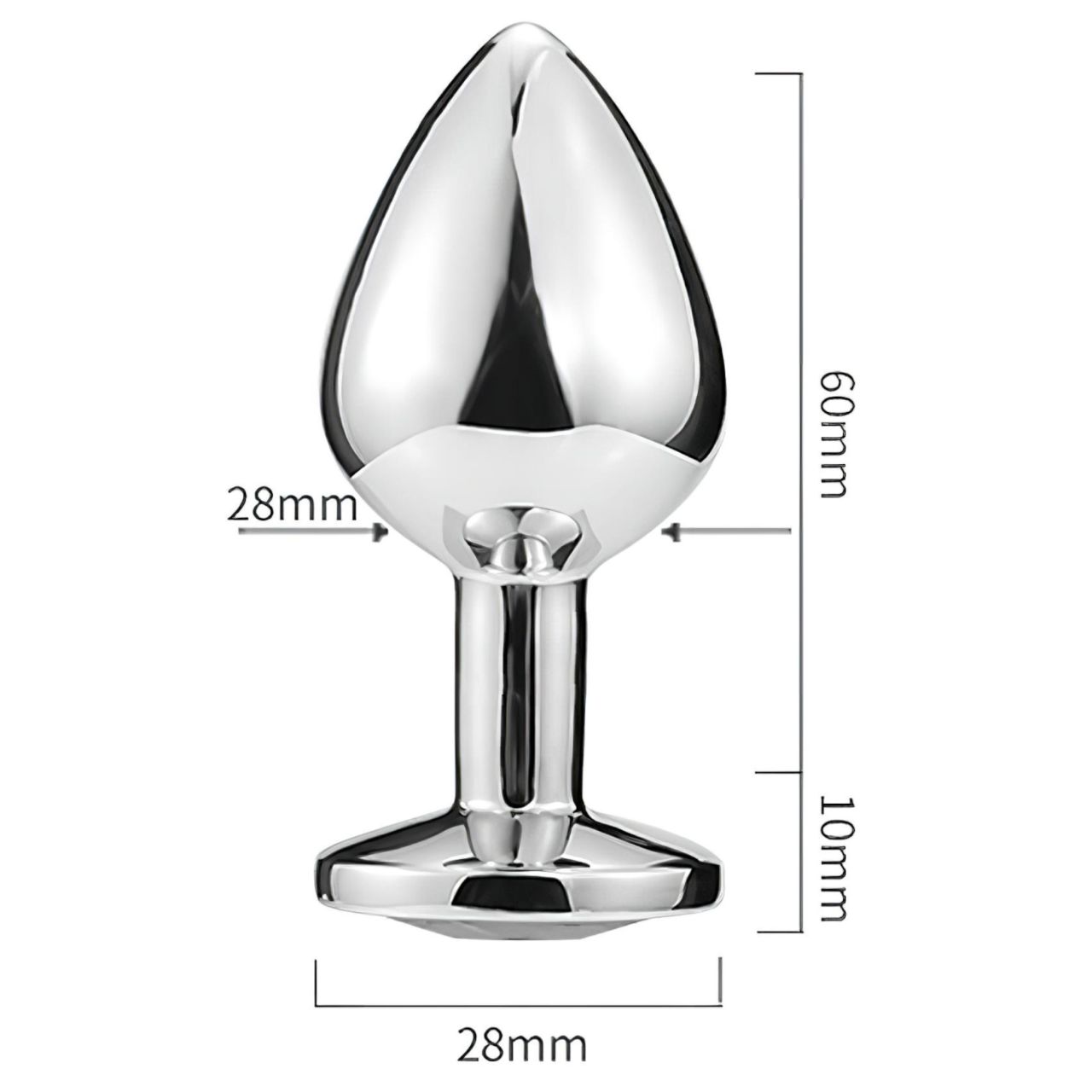 Sunfo - fém anál plug szív alakú arany kővel (ezüst) Sunfo - fém anál plug szív alakú arany kővel (ezüst)