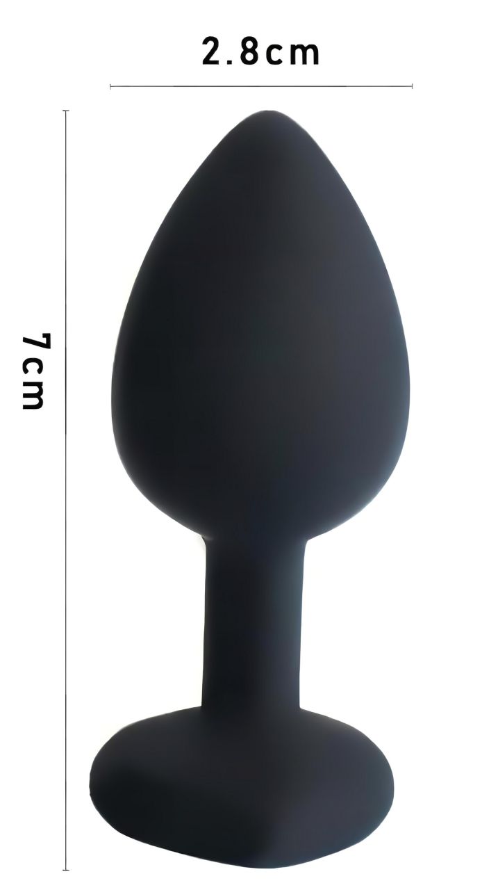 Sunfo - szilikon anál plug szív alakú kék kővel (fekete) Sunfo - szilikon anál plug szív alakú kék kővel (fekete)