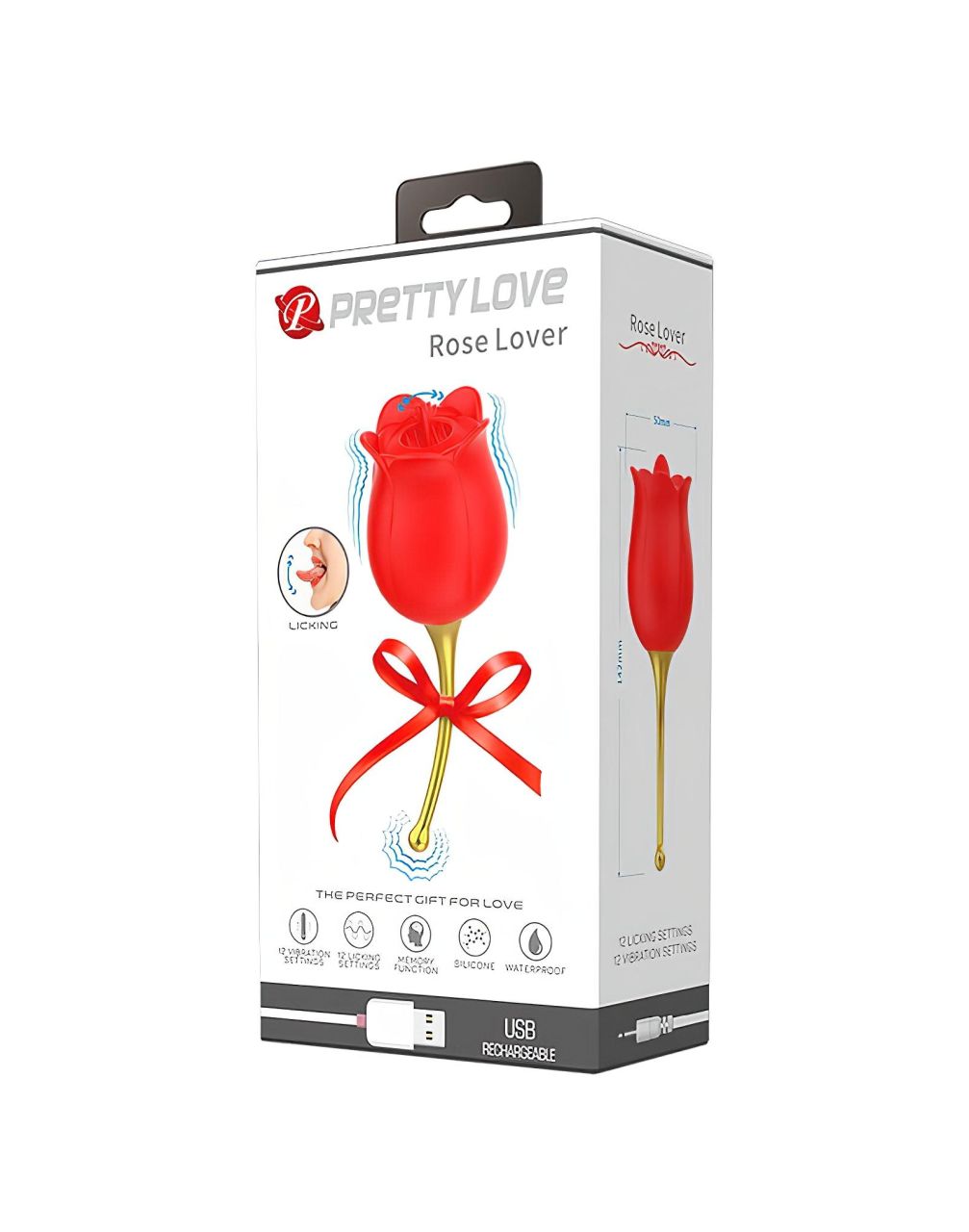 Pretty Love Rose Lover - nyelves 2in1 csikló vibrátor (piros) Pretty Love Rose Lover - nyelves 2in1 csikló vibrátor (piros)