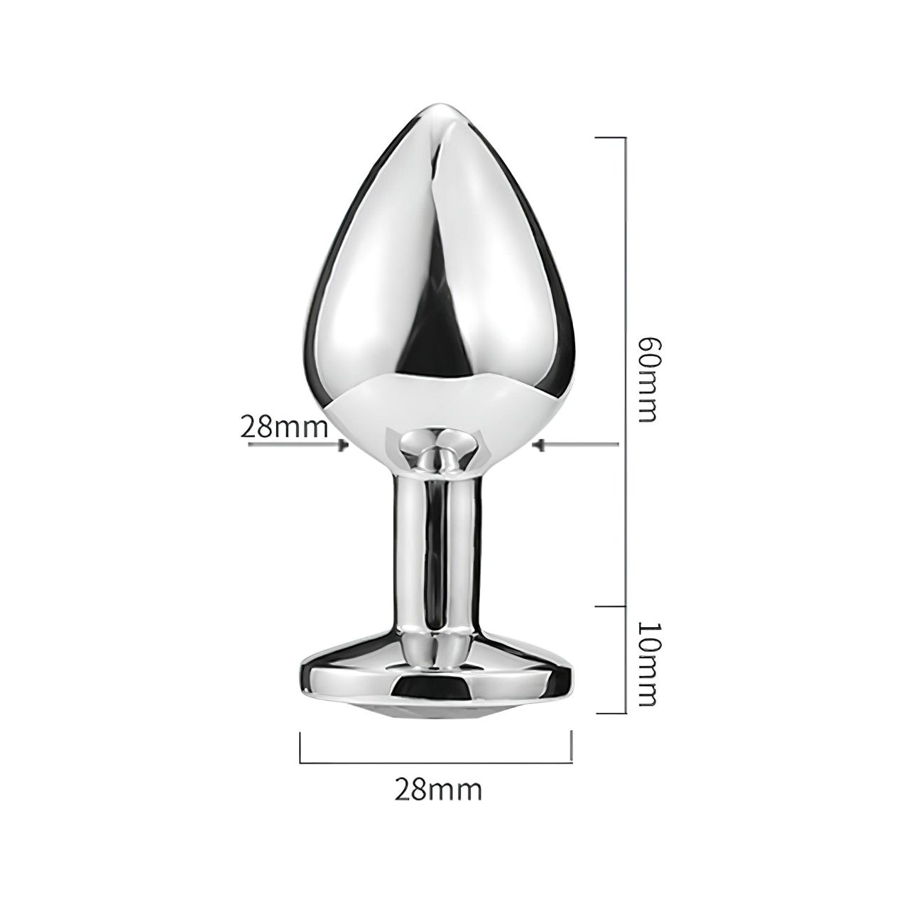 Sunfo - fém anál plug szív alakú kővel (ezüst-fehér) Sunfo - fém anál plug szív alakú kővel (ezüst-fehér)