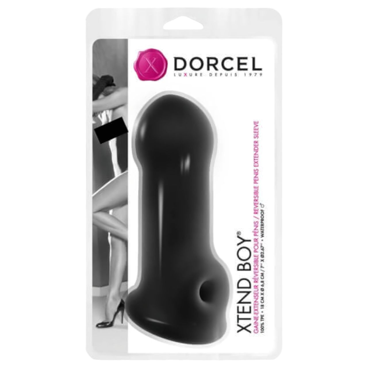 Dorcel Xtend Boy - szilikon péniszköpeny (fekete) Dorcel Xtend Boy - szilikon péniszköpeny (fekete)