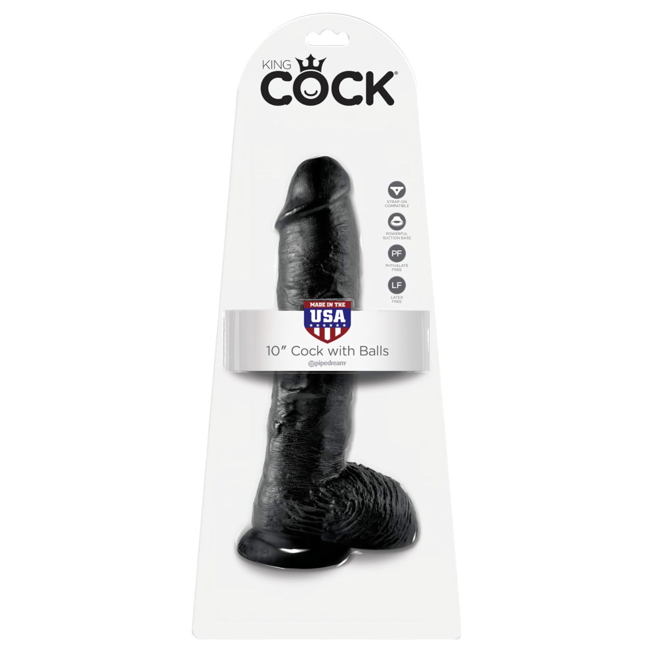 King Cock 10 herés dildó (25 cm) - fekete King Cock 10 herés dildó (25 cm) - fekete