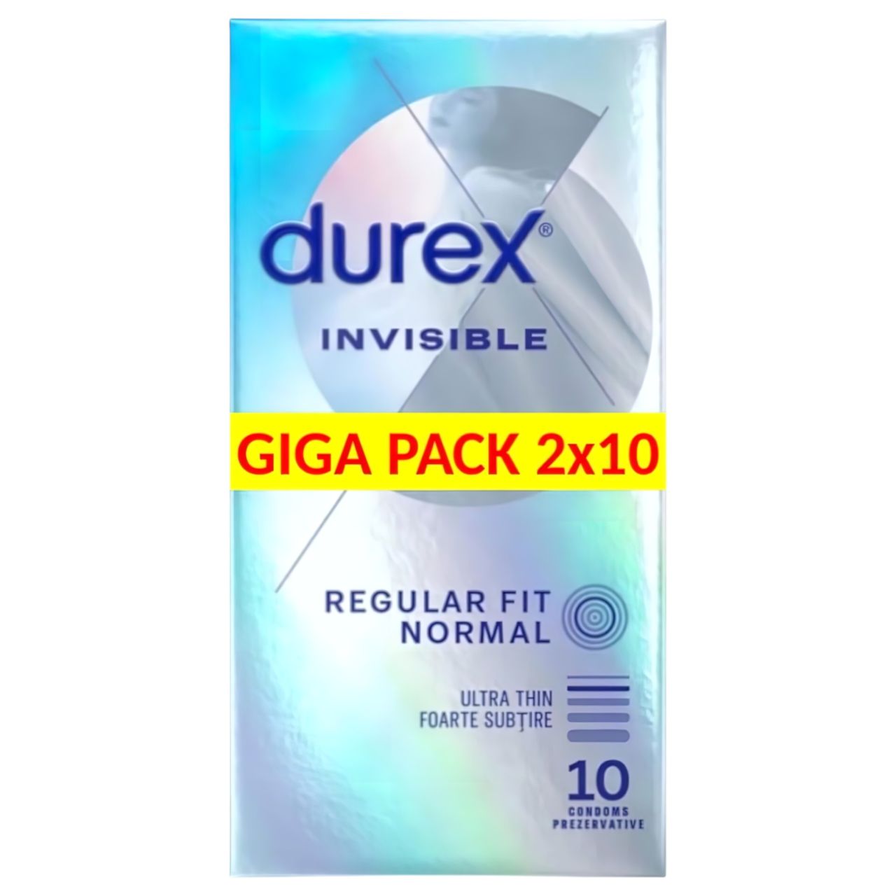 Durex Invisible Regular Fit - vékony óvszer (2x10db) Durex Invisible Regular Fit - vékony óvszer (2x10db)