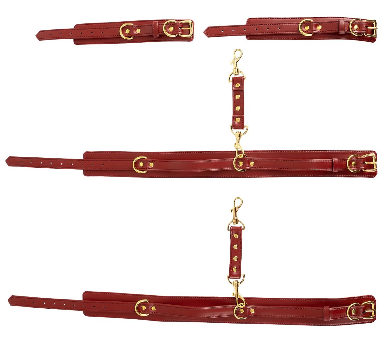 Bad Kitty - kezeket a combokhoz bilincs szett (piros) Bad Kitty - kezeket a combokhoz bilincs szett (piros)