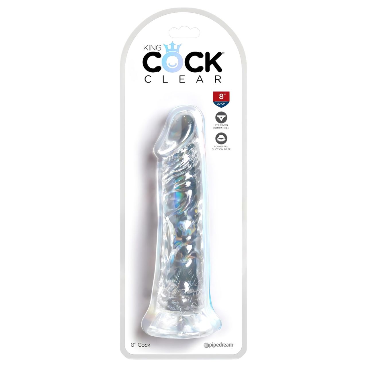 King Cock Clear 8 - tapadókorongos, nagy dildó (20cm) King Cock Clear 8 - tapadókorongos, nagy dildó (20cm)