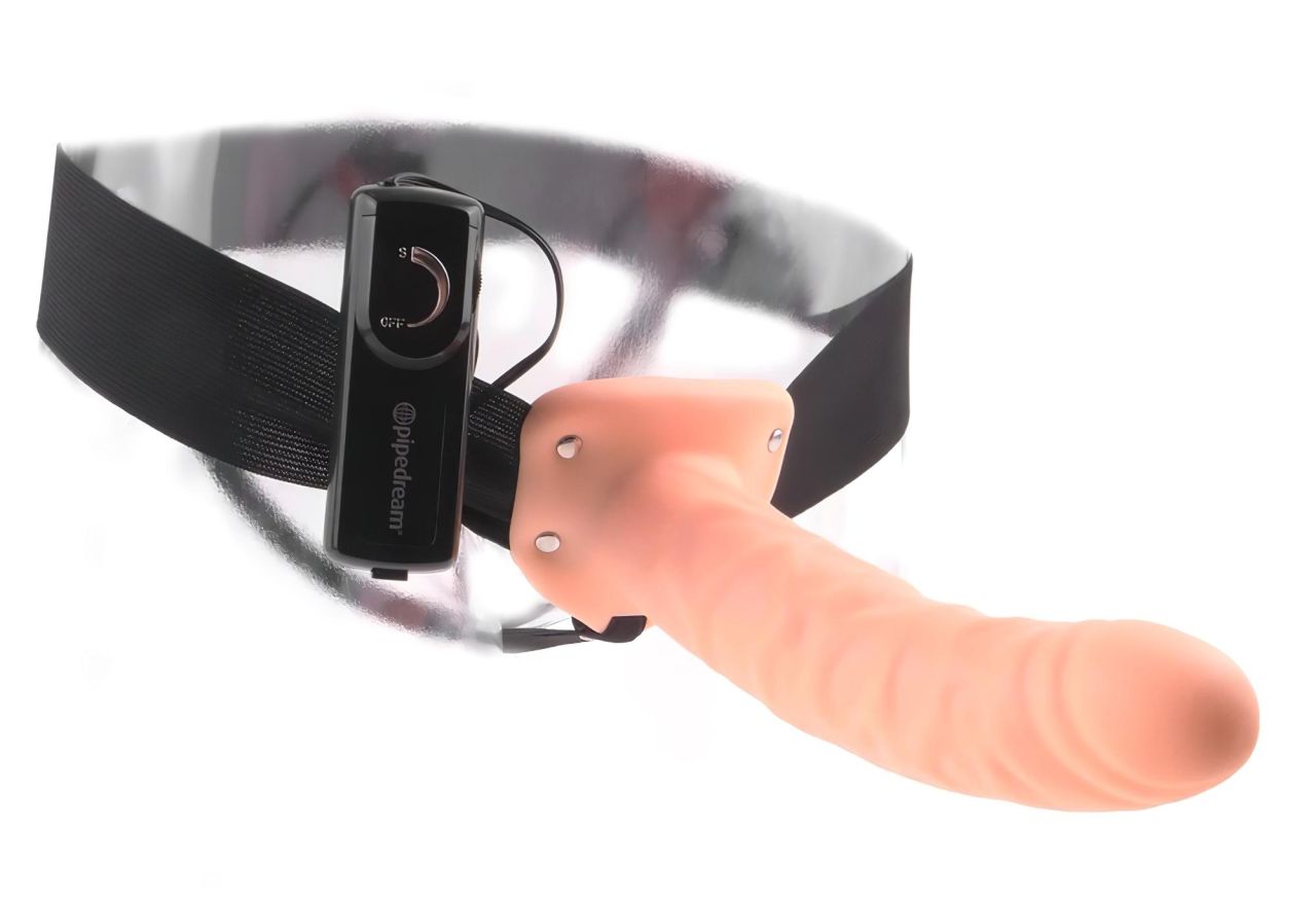 Fetish Strap-On 8 - felcsatolható, üreges vibrátor (natúr) Fetish Strap-On 8 - felcsatolható, üreges vibrátor (natúr)