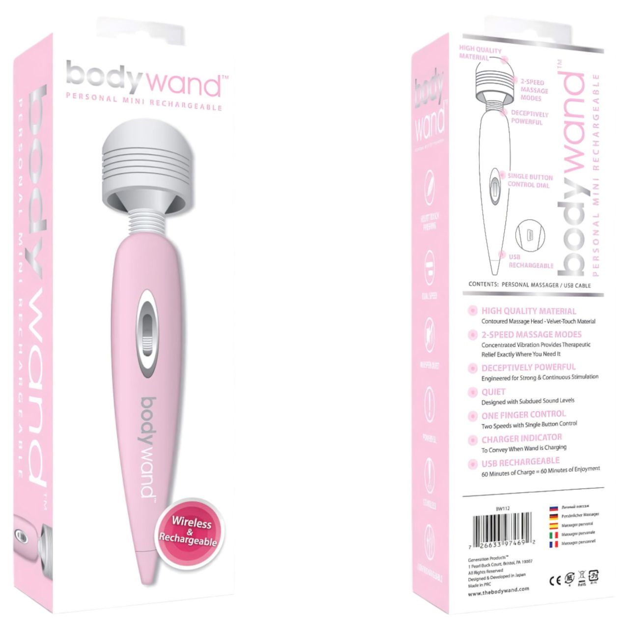Bodywand - kis akkus masszírozó vibrátor (pink) Bodywand - kis akkus masszírozó vibrátor (pink)