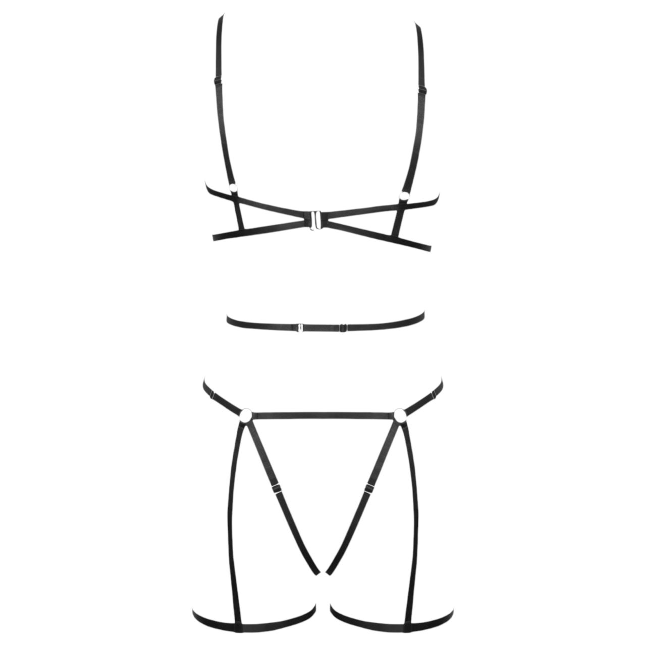 Cottelli - dísz testhám és tanga (fekete) - (S-L) Cottelli - dísz testhám és tanga (fekete) - (S-L)