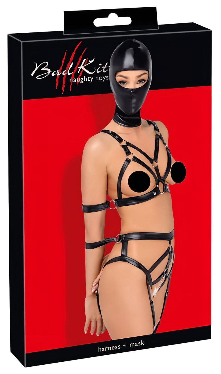 Bad Kitty - testhám szett és maszk (fekete)