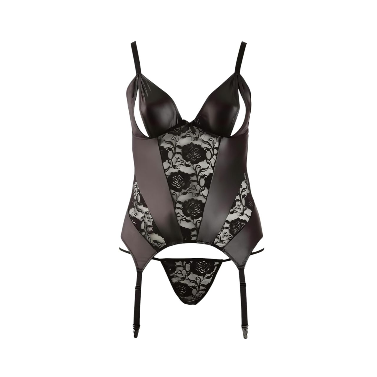 Cottelli - Virágos női felső, molett fazonban (fekete)