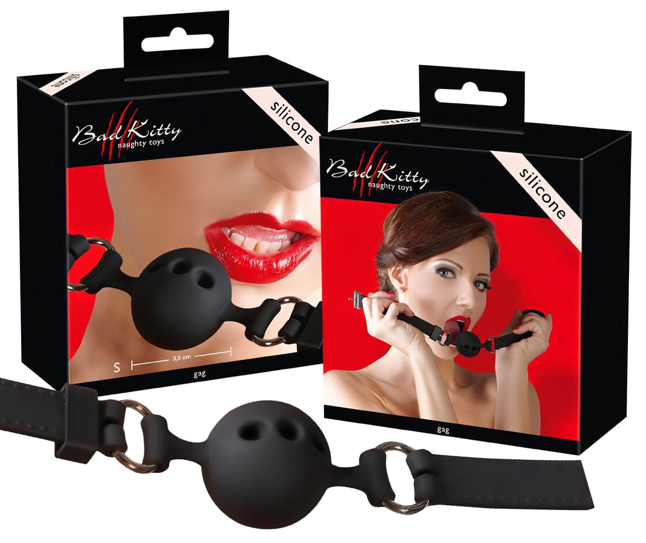 Bad Kitty - szilikon szájpecek kicsi (fekete) Bad Kitty - szilikon szájpecek kicsi (fekete)