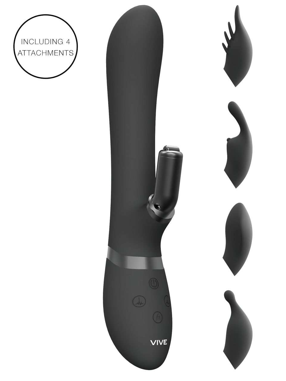 Vive Chou - 4in1 csiklókaros vibrátor (fekete) Vive Chou - 4in1 csiklókaros vibrátor (fekete)