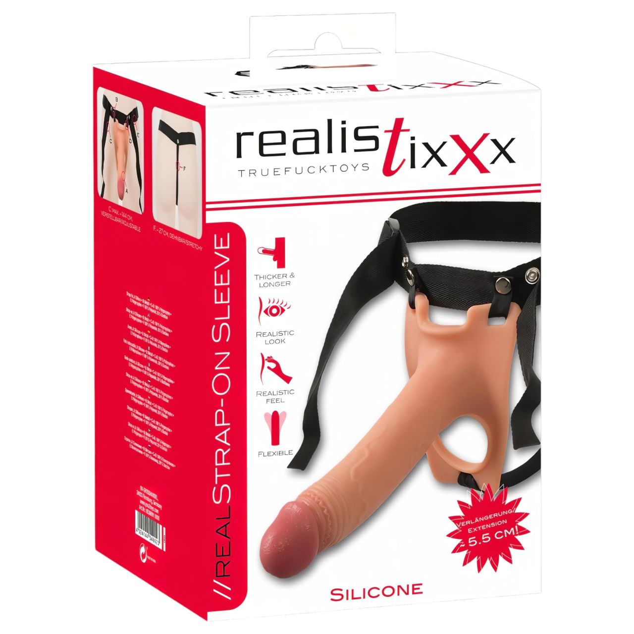 Realistixxx Strap-on - felcsatolható, üreges dildó (natúr) Realistixxx Strap-on - felcsatolható, üreges dildó (natúr)