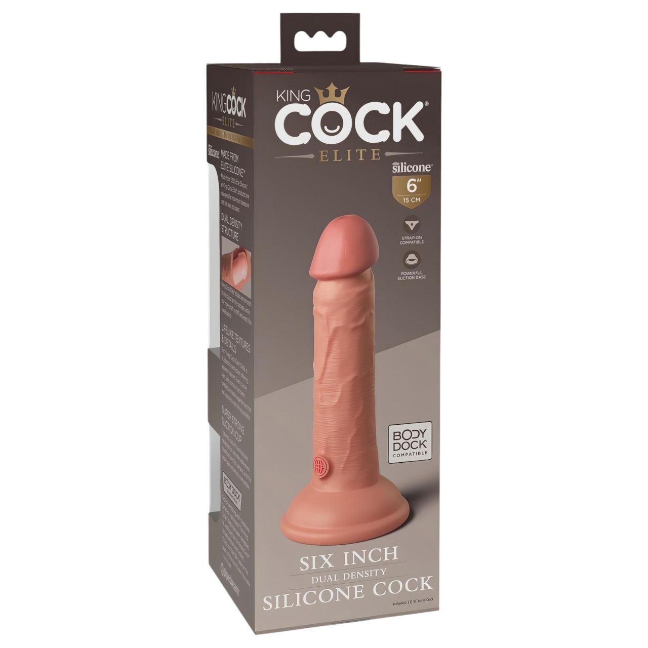 King Cock Elite 6 - tapadókorongos, élethű dildó (15cm) - natúr King Cock Elite 6 - tapadókorongos, élethű dildó (15cm) - natúr