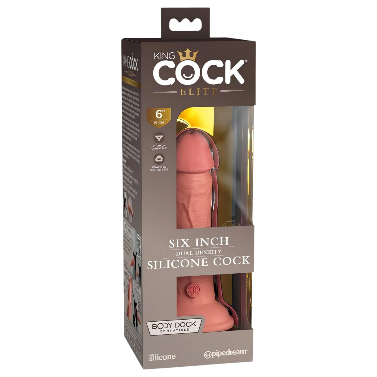 King Cock Elite 6 - tapadókorongos, élethű dildó (15cm) - natúr King Cock Elite 6 - tapadókorongos, élethű dildó (15cm) - natúr