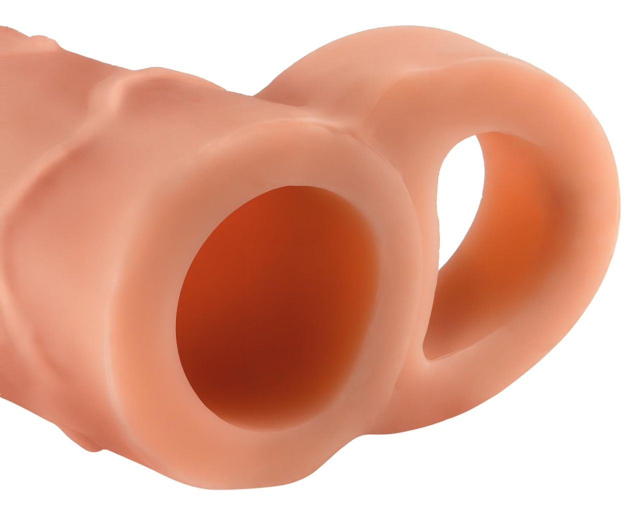 X-TENSION Perfect 2 - heregyűrűs péniszköpeny (19cm) - natúr X-TENSION Perfect 2 - heregyűrűs péniszköpeny (19cm) - natúr