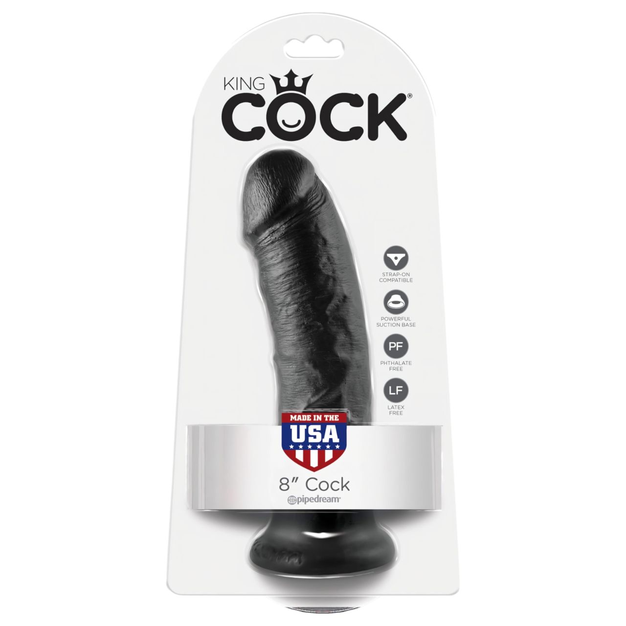 King Cock 8 dildó (20 cm) - fekete King Cock 8 dildó (20 cm) - fekete
