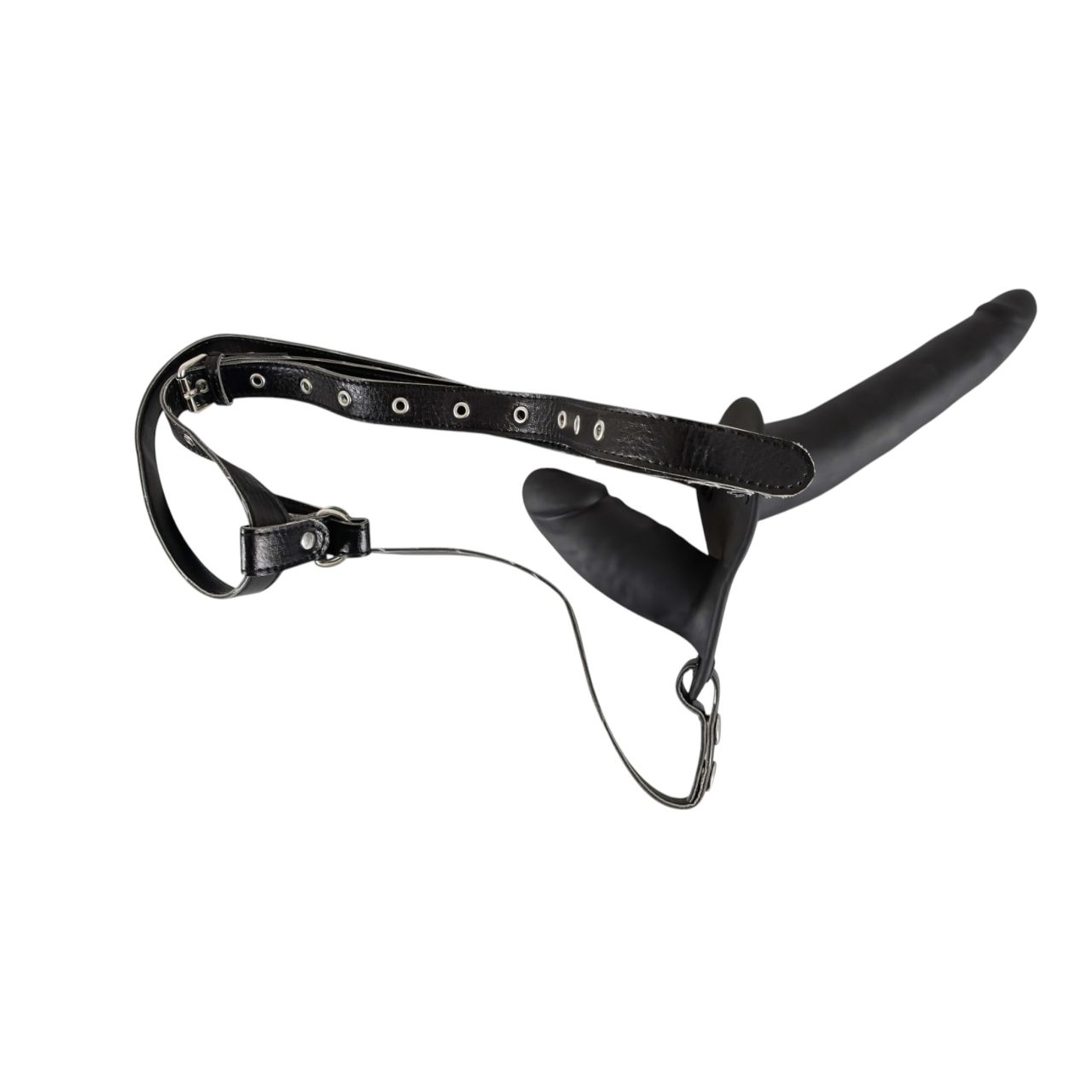 You2Toys - Felcsatolható, szilikon dildó-duó (fekete) You2Toys - Felcsatolható, szilikon dildó-duó (fekete)