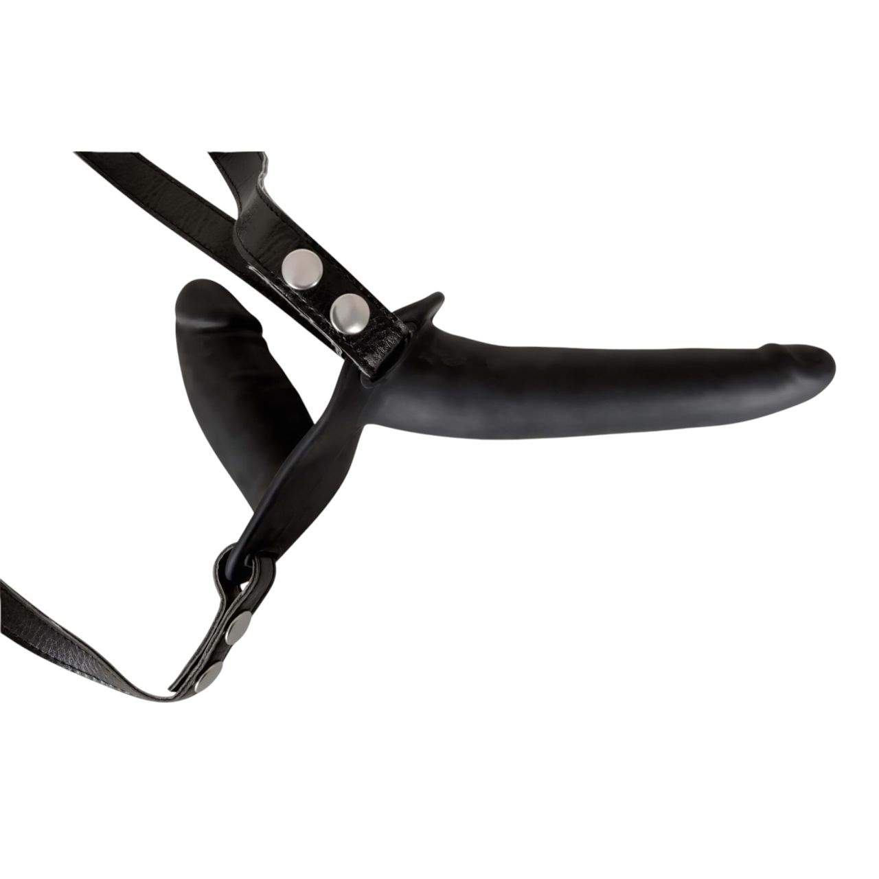 You2Toys - Felcsatolható, szilikon dildó-duó (fekete) You2Toys - Felcsatolható, szilikon dildó-duó (fekete)