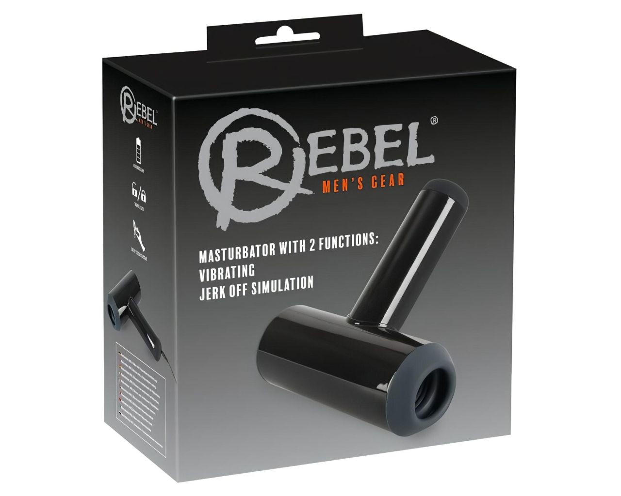 Rebel - akkus, fel-le mozgó, vibráló maszturbátor (fekete) Rebel - akkus, fel-le mozgó, vibráló maszturbátor (fekete)