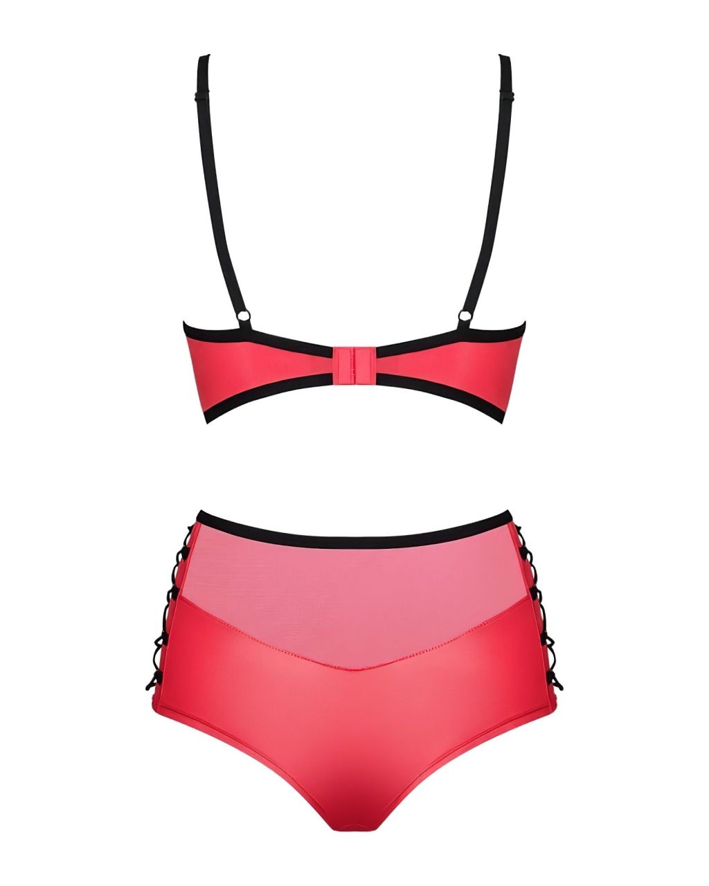 / Obsessive Leatheria - bőr hatású melltartó szett (piros) - S/M / Obsessive Leatheria - bőr hatású melltartó szett (piros) - S/M