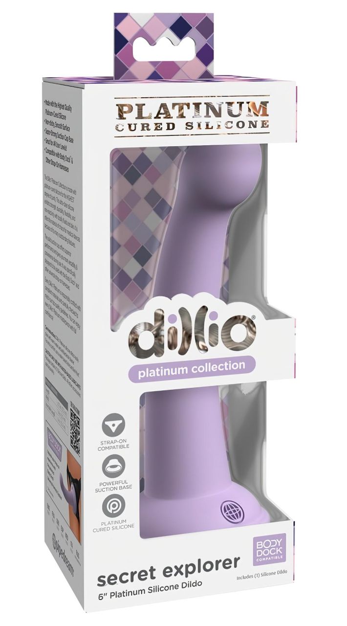 Dillio Secret Explorer - tapadókorongos dildó (17cm) - lila Dillio Secret Explorer - tapadókorongos dildó (17cm) - lila