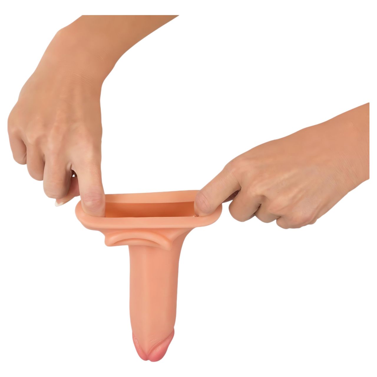 Realistixxx - heregyűrűs hosszabbító péniszköpeny - 19cm (natúr) Realistixxx - heregyűrűs hosszabbító péniszköpeny - 19cm (natúr)