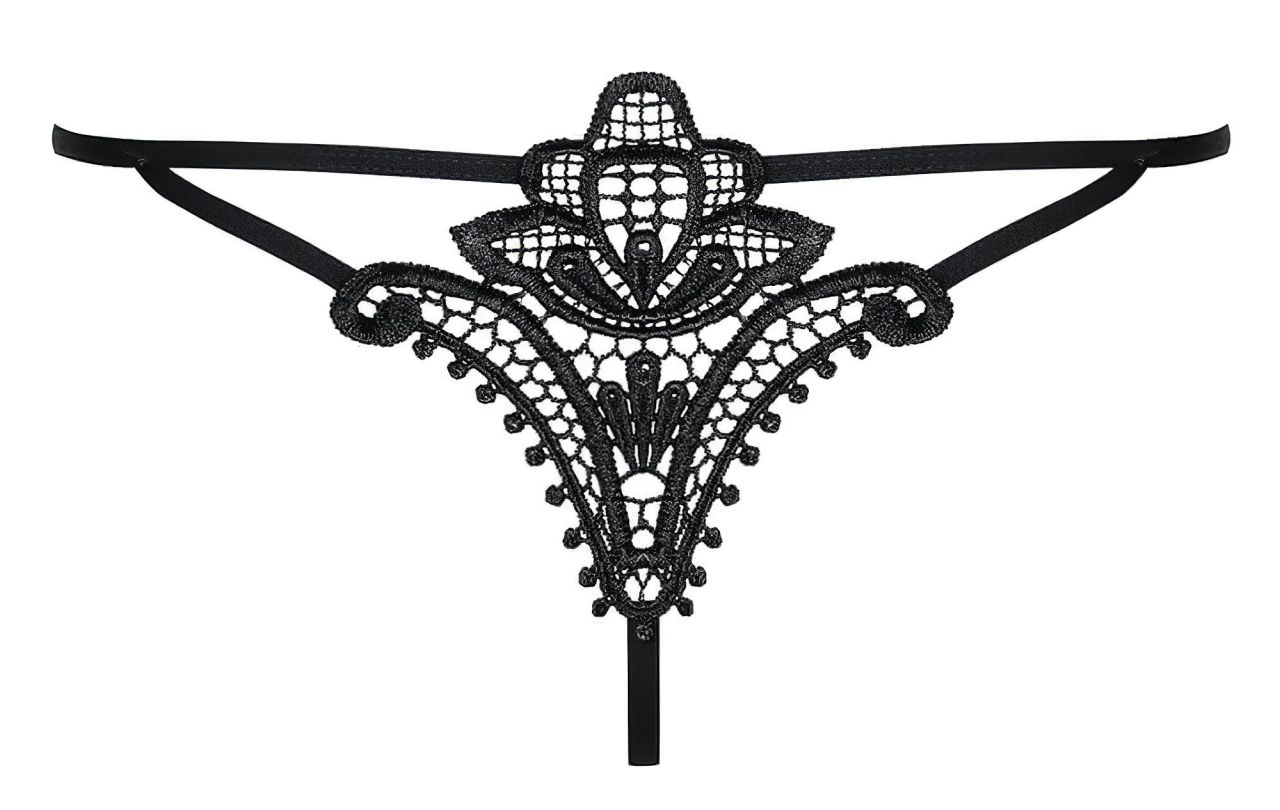 Obsessive Luiza - tulipános tanga (fekete) Obsessive Luiza - tulipános tanga (fekete)