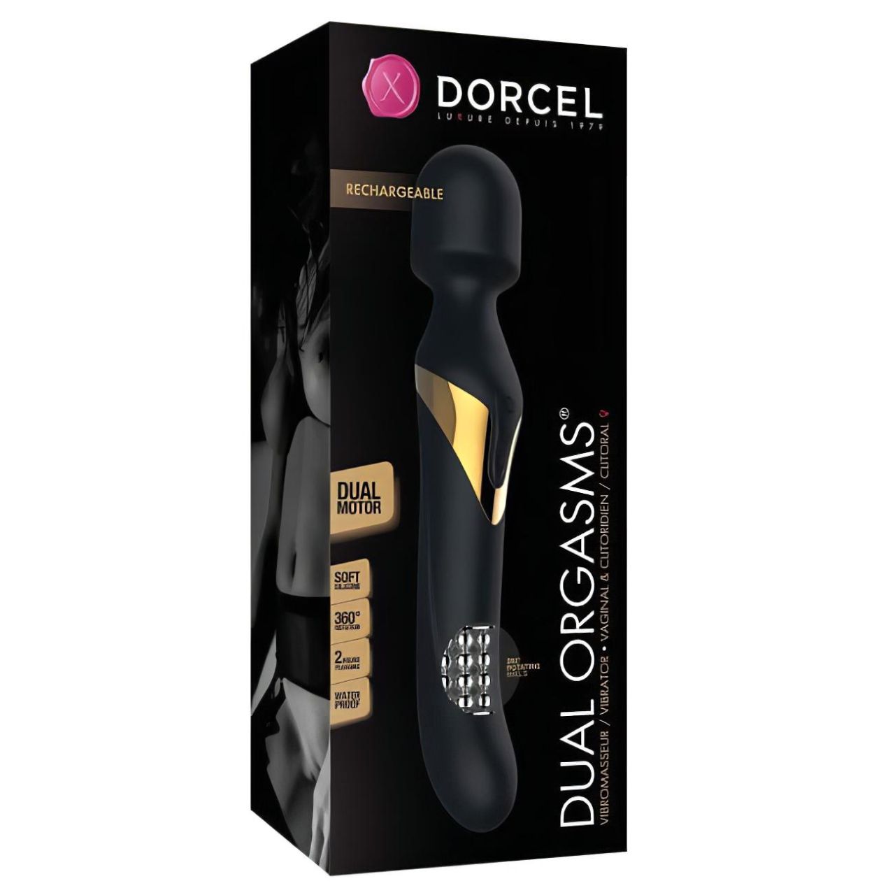 Dorcel Dual Orgasms Gold - 2in1 masszírozó vibrátor (fekete) Dorcel Dual Orgasms Gold - 2in1 masszírozó vibrátor (fekete)