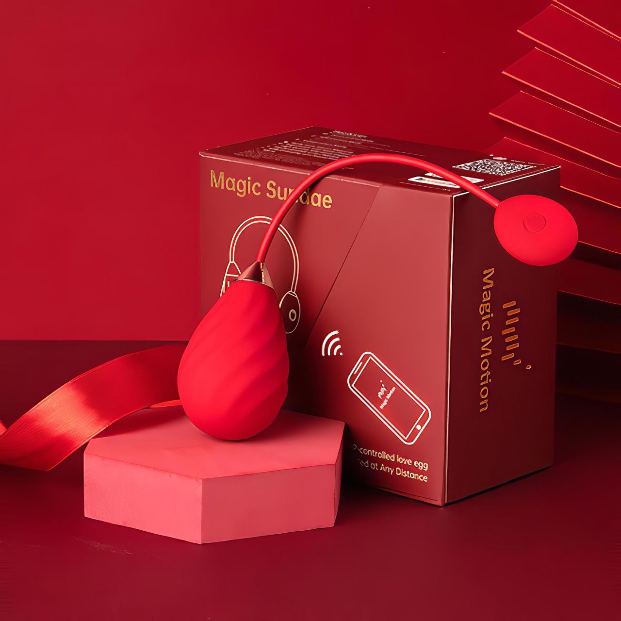 Magic Motion Sundae - okos, akkus vibrációs tojás (piros) Magic Motion Sundae - okos, akkus vibrációs tojás (piros)