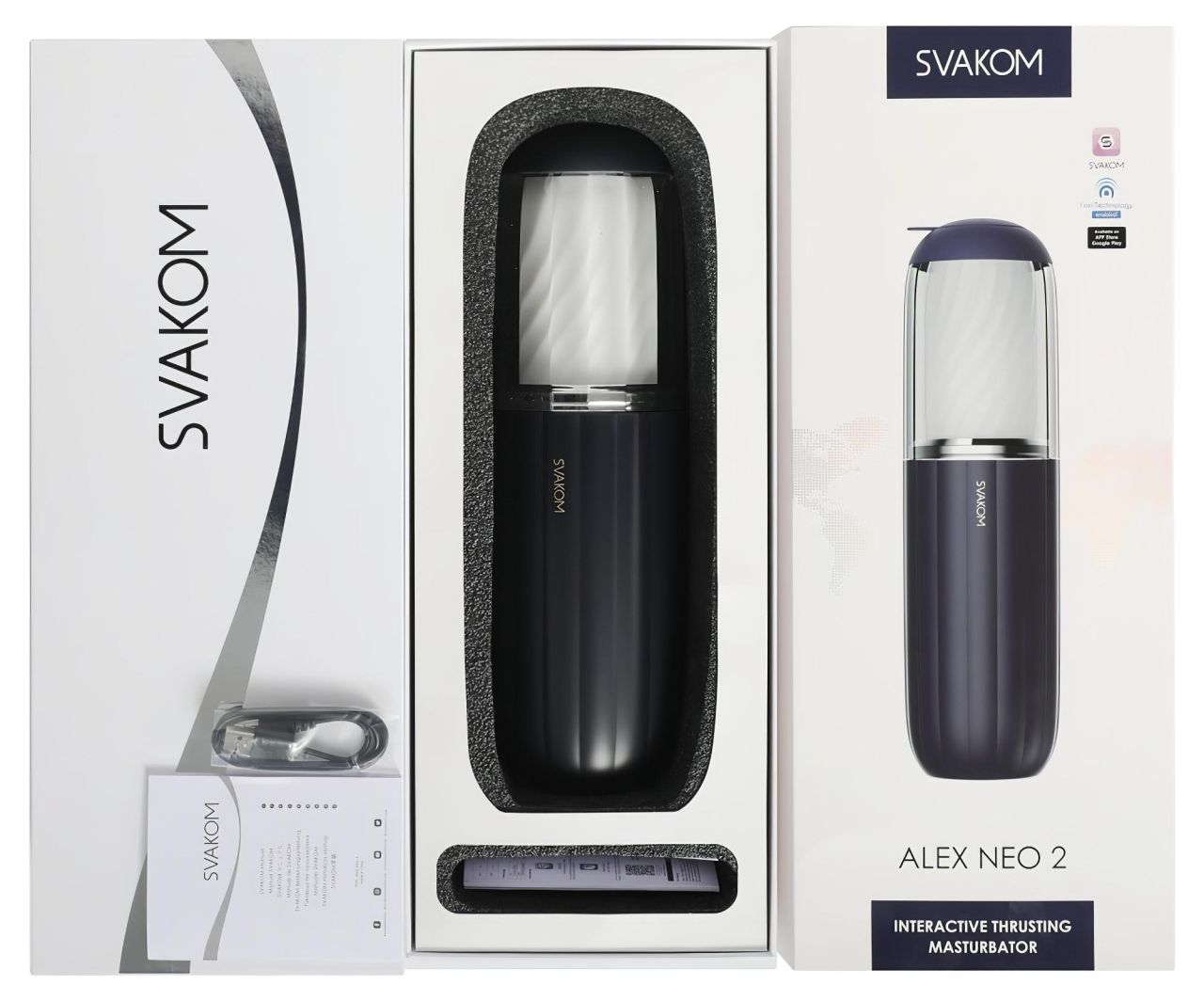 Svakom Alex Neo 2 - okos fel-le mozgó maszturbátor (kék) Svakom Alex Neo 2 - okos fel-le mozgó maszturbátor (kék)