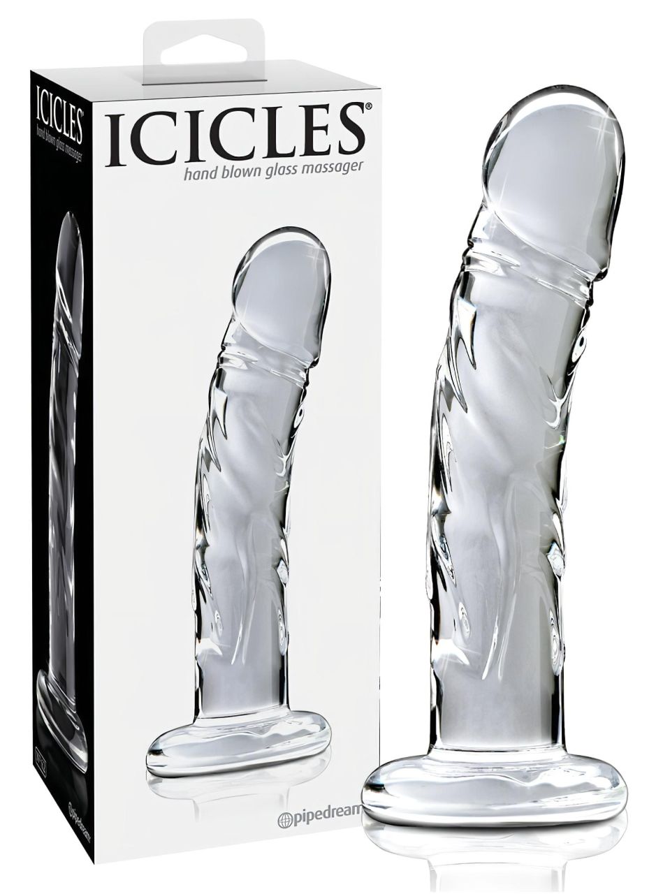Icicles No. 62 - péniszes üveg dildó (átlátszó) Icicles No. 62 - péniszes üveg dildó (átlátszó)