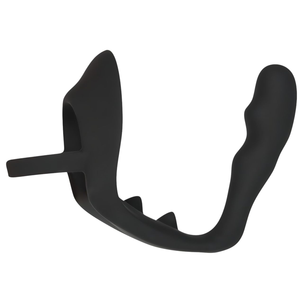 Black Velvets - pénisz- és heregyűrűs anál dildó (fekete) Black Velvets - pénisz- és heregyűrűs anál dildó (fekete)