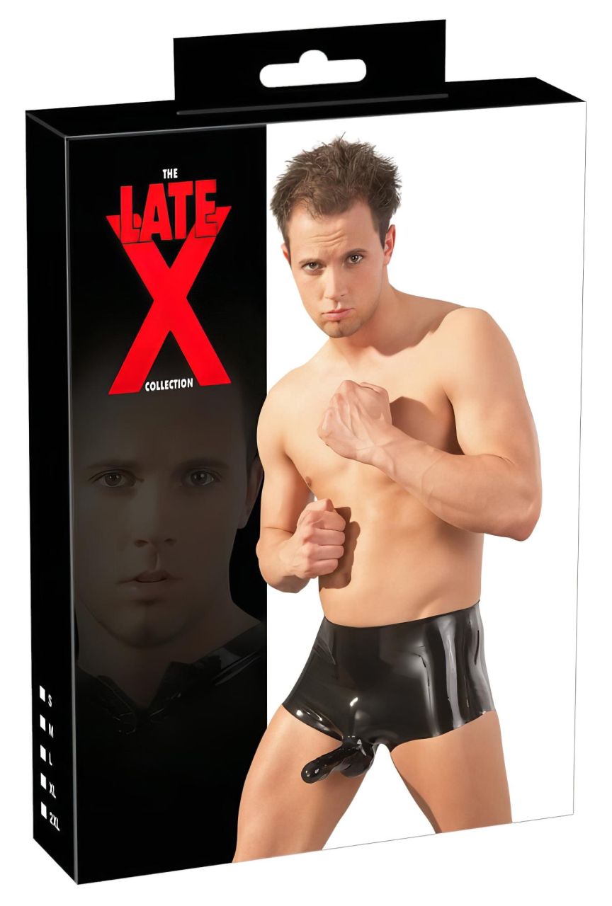 LATEX - boxer + péniszköpeny (fekete) LATEX - boxer + péniszköpeny (fekete)