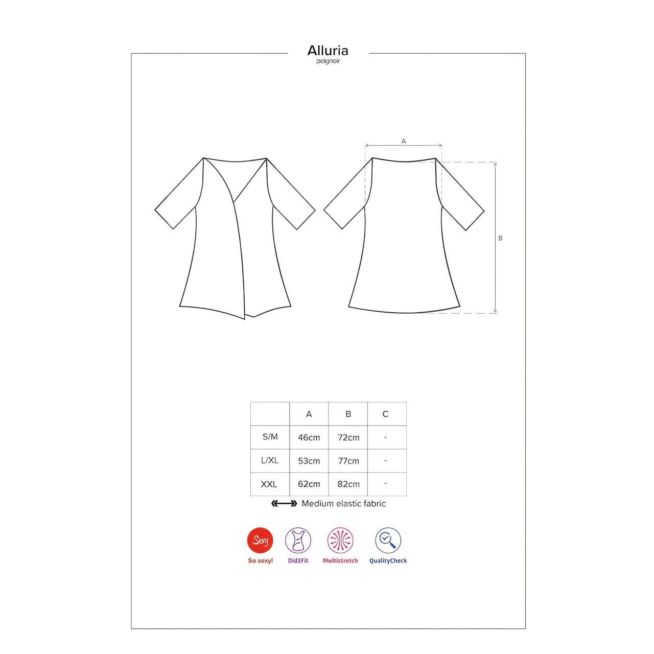 Obsessive Alluria - csipkés köntös és tanga (fekete) Obsessive Alluria - csipkés köntös és tanga (fekete)