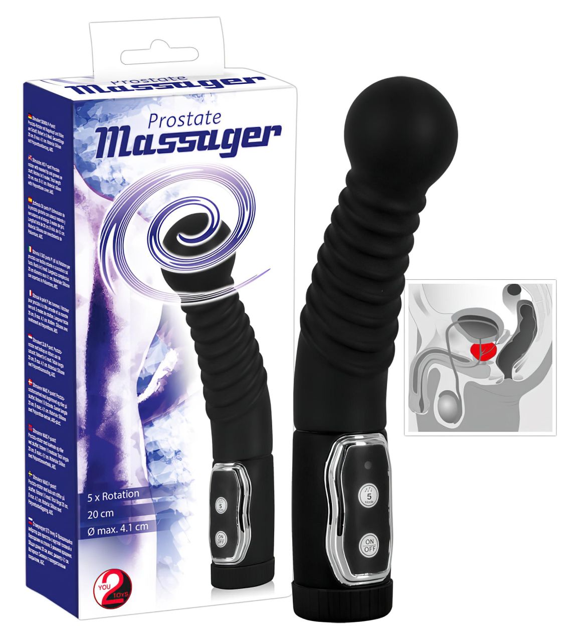 You2Toys - Prostate massager - forgó prosztata vibrátor (fekete) You2Toys - Prostate massager - forgó prosztata vibrátor (fekete)